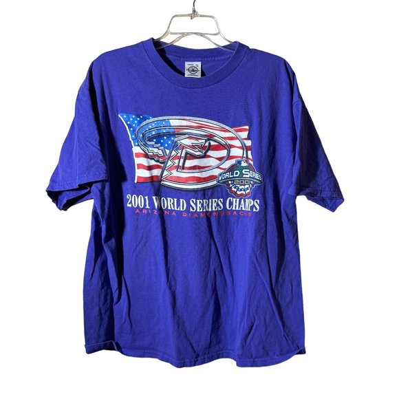 Vtg 2001 Arizona Diamondbacks World Series Champs Short Sleeve Tee Shirt SZ XL - Picture 1 of 5